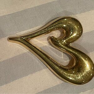 Monet Gold Tone Heart Shaped Pin Brooch